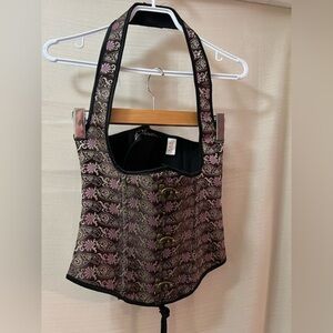 🔴 Vaacodor Corset beautiful detail clasp front and tie in the back size small